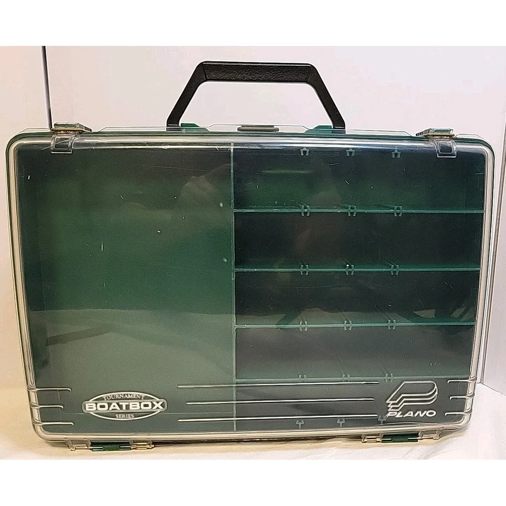Plano 1155 Green Boatbox Transparent Lid Tackle Box Fishing Multi Compartment